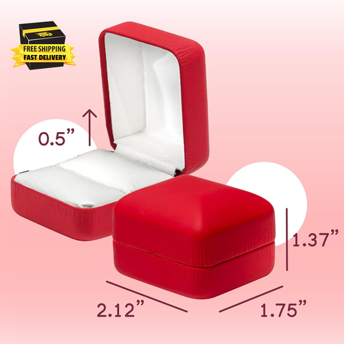 Elegant PU Leather Ring Box - for Your Wedding Ring- Engagement Ring, Jewelry Gi - Bild 2 von 7
