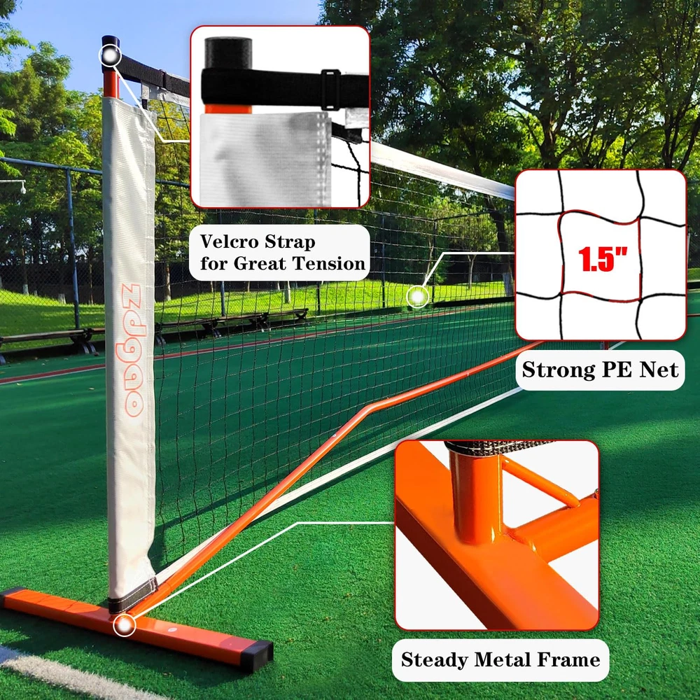 Pickleball Nets Set with 4 Fiberglass Lightweight Pickleball Paddles, 6 Outdo...