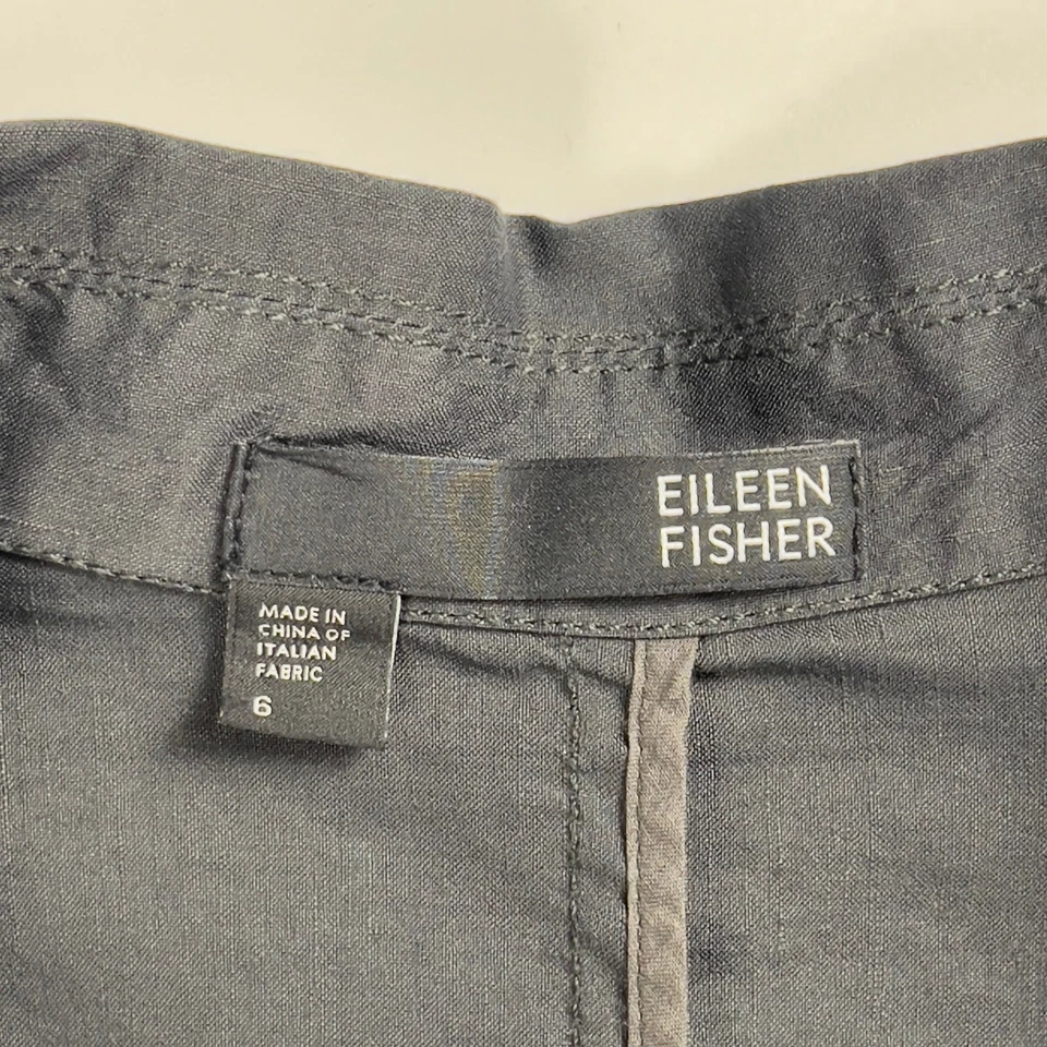 Blazer Eileen Fisher Mujer 6 Gris Lino Viscosa Chaqueta Oficina Sirena Corporativo Foto 3 de 4