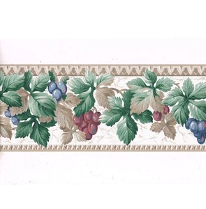 7 Rolls VTG Imperial Wallpaper Prepasted Border Grape Ivy Satin Texture England