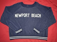 Town Pride Newport Beach Sweater Women’s Medium Navy Blue Knit Made In USA