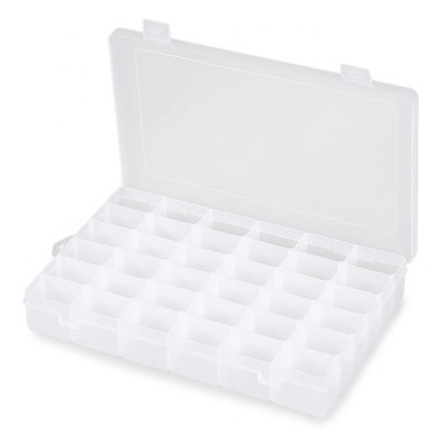 36 Grids Clear Plastic Jewelry Organizer Box Clear Storage Transparent Contai...