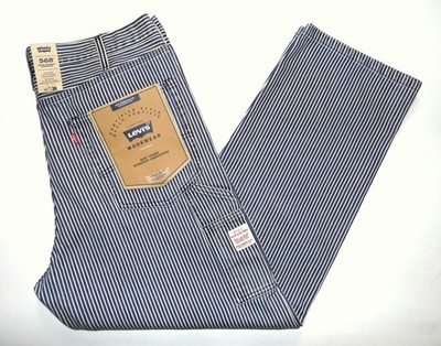 Levi's - Herren NEU 568 Loose Fit Carpenter Jeans 36'' W x 32'' L Hickory gestreift