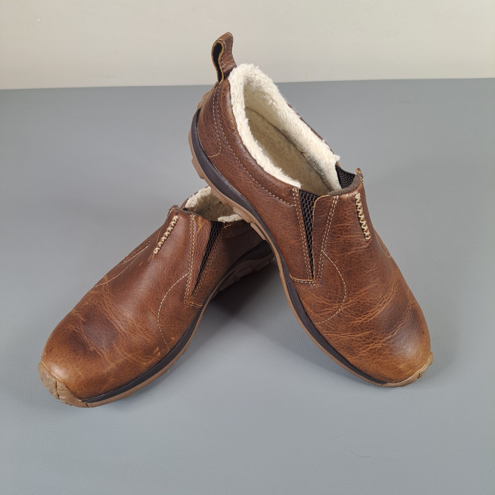 Scarpe Merrell Jungle Moc Uomo 12 Pelle Marrone Artigianali Accoglienti Sherpa Doppia Densità