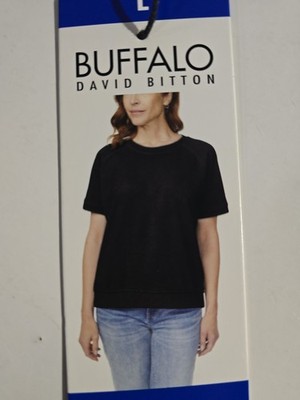Buffalo David Bitton  Terry Short Sleeve Top Large, Black