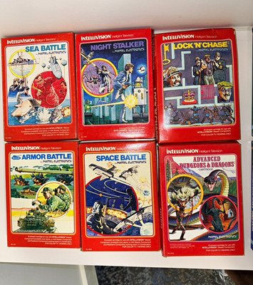 Mattel Electronics Intellivision 9-Game Cartridge Lot Armor Battle TRON Snafu