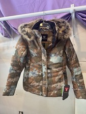NWT Obermeyer Tuscany II Jacket Sz 4 Vintage Camo Ski Snowboard Faux Fur
