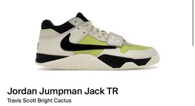 Jordan Jumpan Jack TR Travis Scott Bright Cactus Green Size 11M