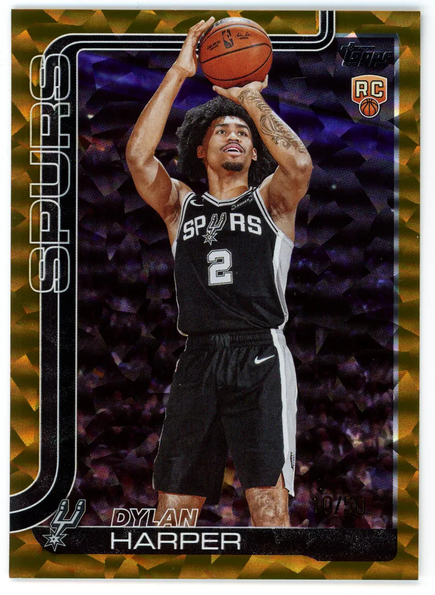 DYLAN HARPER 2025-26 Topps Flagship Rookie Gold Holo Foil /50 #202 Spurs