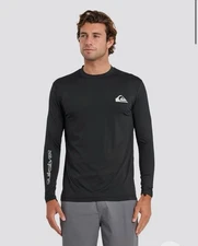 Quiksilver Men's Standard Upf50 Long Sleeve Surf Tee Black Size Medium