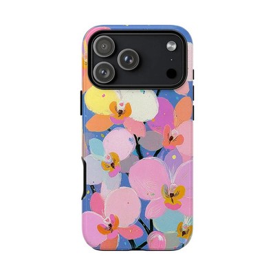 Colorful Pastel Orchid Flowers Pattern Tough Case For iPhone 17 16 15 14 13 12