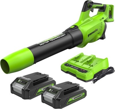 Greenworks 48V(24V x 2) Axial Akku Laubbläser mit Akkus & Ladegerät Blower
