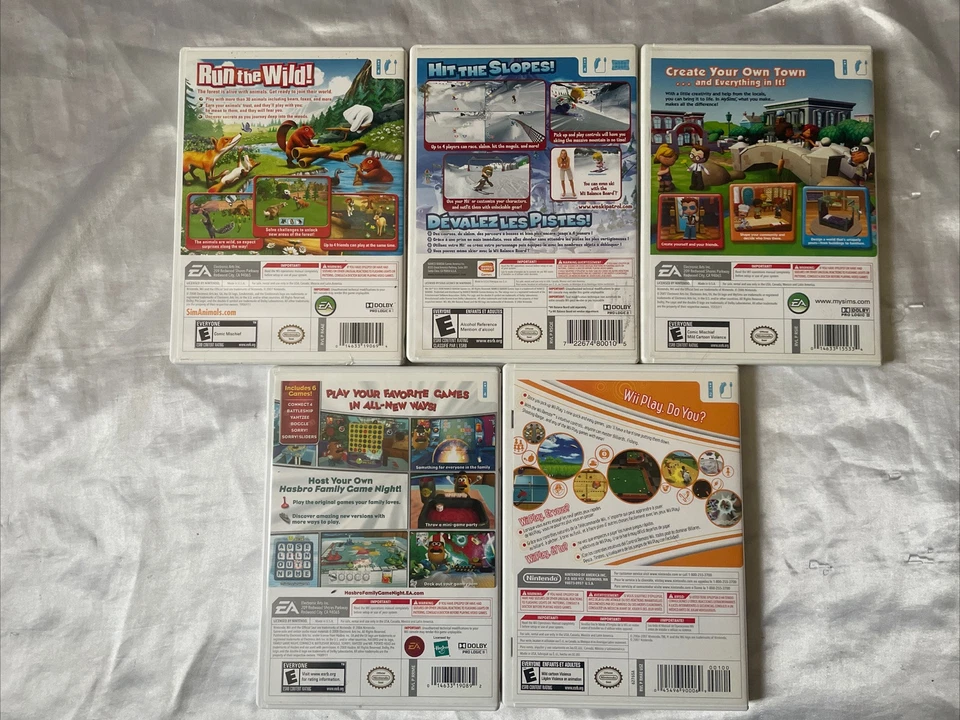 Nintendo Wii 5 Game Lot SimAnimals,MySims,We Ski Family Game Night All Tested - Image 2 of 4