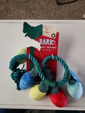 Bark Box Dog Toy Watt A Delight Christmas Lights Rope Tug Squeakers New