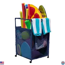 Essentially Yours Blue Pool Noodle Storage Organizer Bin, Model 510643, 25.4"W