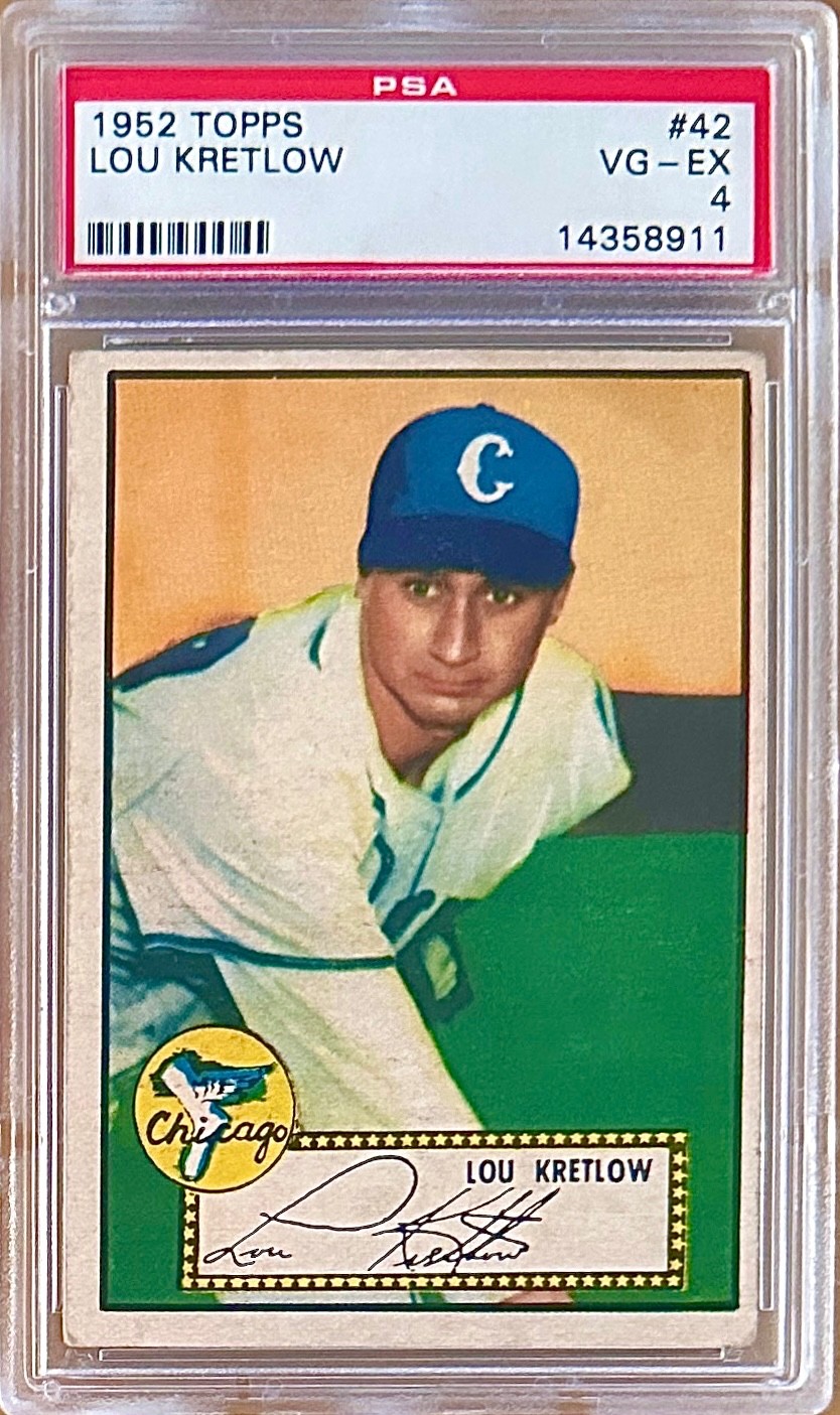 1952 Topps LOU KRETLOW #42 Red Back PSA 4 Chicago Whitesox
