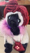 RARE NEW NWT VINTAGE AURORA PLUSH SIAMESE CAT MS. HIGH SOCIETY 9.5" US56