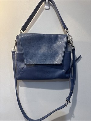 Matt & Nat Blue Purse Satchel Shoulder Hand Bag Blue Faux Leather Crossbody Read