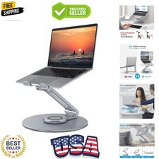 Adjustable Laptop Stand with 360 Rotating Base, Ergonomic Laptop Riser for Co...