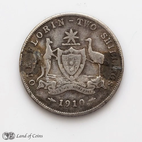 1910 Australia Florin — photo from the most recent tracked eBay sale