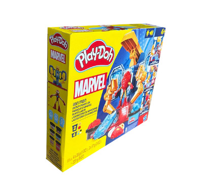 Play-Doh Marvel Iron Man Buntes Labor Spielset, 2 x 57g Dosen & 4 x 28g Dosen Mo