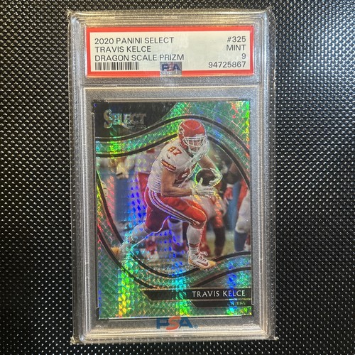 2020 Panini Select Travis Kelce #325 Field Level - Dragon Scale /89 - PSA 9