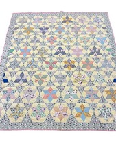 Antique Hand Sewn Star Quilt 79x71