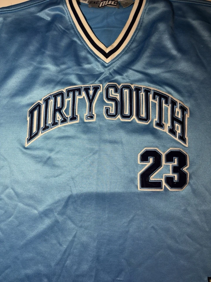 Camiseta de fútbol americano de colección Dirty South 212 NYC 3XL años 90 Y2K azul #23 serie City Foto 3 de 4