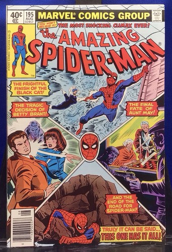 Amazing Spider-Man #195 (1979) ORIGIN & 2ND APP OF BLACK CAT - Newsstand VF-