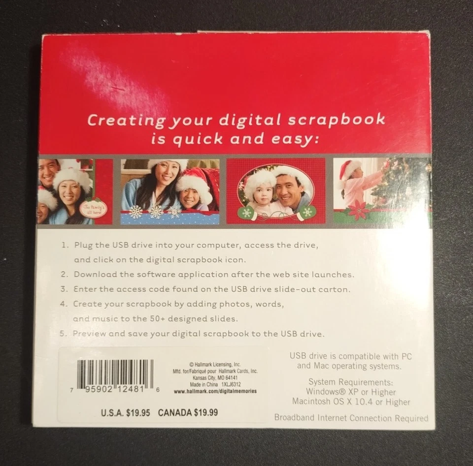 Hallmark Digital Holiday Scrapbook Novo Na Caixa USB Foto Palavra Música Computador Digital TV - Imagem 2 de 2