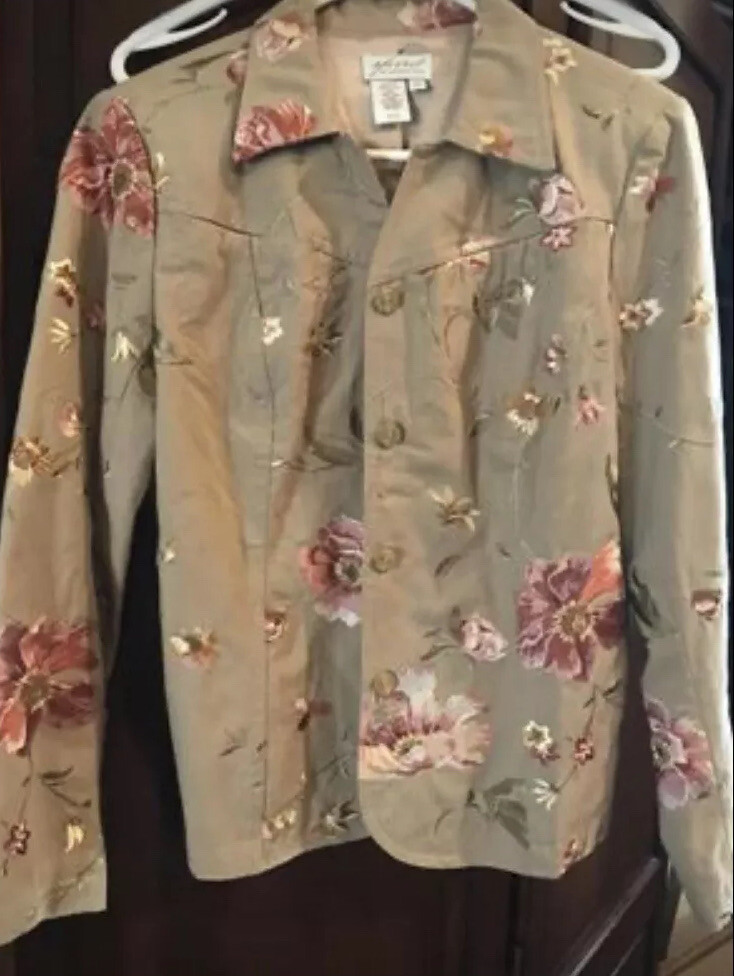 Veste Brodée Coldwater Creek – Taille 14, Style Softshell, Coton, Multicolore, Occasion Très Bon état