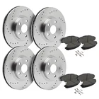 Front & Rear Drilled Brake Rotors + Pads for 2015-2019 2020 Audi A3 A3 Quattro