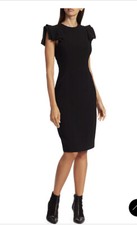 NWT Halston Heritage Slim Fit Dress Size 12 Black Sheath Cocktail Work $325