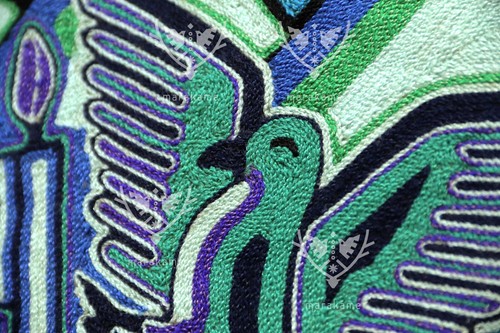 Quadro filato arte Huichol - Catinemiayeeni 60 cm. 24 pollici Filo per opera d'arte messicana - Foto 14 di 16