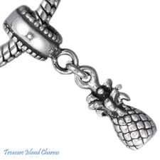 Pineapple Hawaiian Fruit Hawaii 925 Solid Sterling Silver European Bead Charm