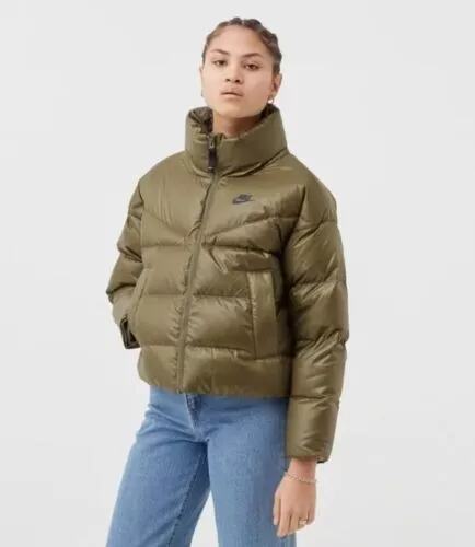 Nike khaki on sale puffer jacket