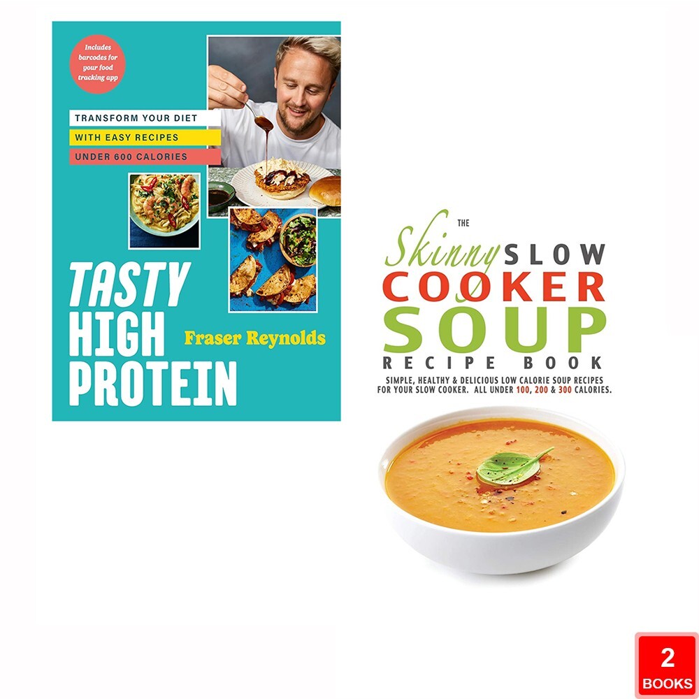 Tasty High Protein (Hardcover), Skinny Slow Cooker Soup Recipe 2 Books Set