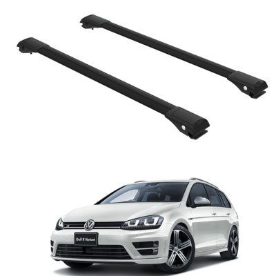 Roof Rack Cross Bars to Volkswagen Golf R Variant 2015-2017 Black Set 2 Pcs
