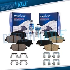 Front and Rear Ceramic Brake Pads w/ Hardware for Hyundai Santa Fe Kia Sorento