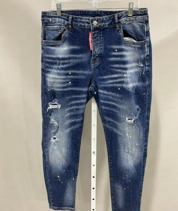 Dsquared2 Faded Stretch Cotton Distressed Paint Splatter