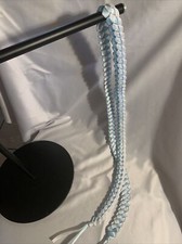 Graduation Ribbon Lei white and Light Blue DM if you need a custom made