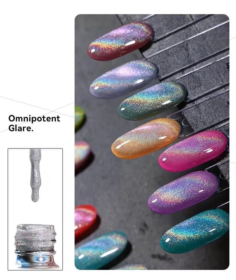Esmalte en gel Vanfa brillo holográfico 9D ojo de gato - ojo de gato arco iris *elige cualquiera* Foto 4 de 4