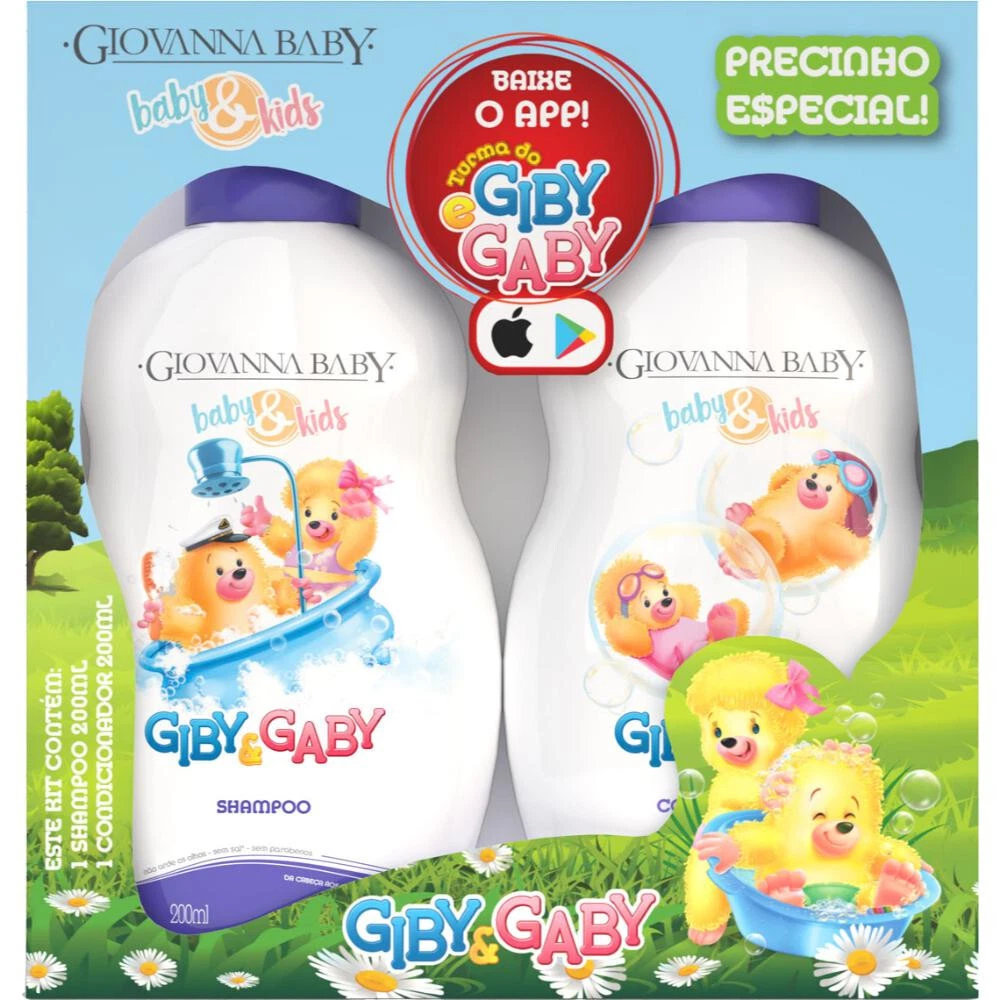 Giovanna Baby - Giby & Gaby - Kit Shampoo e Condicionador (2x 200Ml) -2x 6.8FlOz