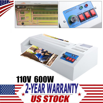 New Hot Cold Film Laminating Machine A3 A4 Size Office Laminator 600W Commercial