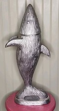 TOMMY BAHAMA Novelty Metal Shark Whale Nautical Cocktail Barware W/ Shaker 22