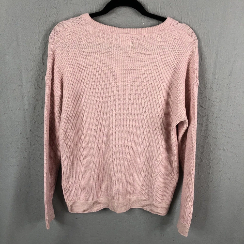 Suéter de Algodón para Mujer M Ballet Rosa Tejido Gofre Informal Algodón Pullover NUEVO Foto 2 de 4