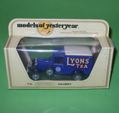 Streichholzschachtel Yesteryear/Y22 1930 Ford Modell A Van 'Lyons Tee' in Typ I Box