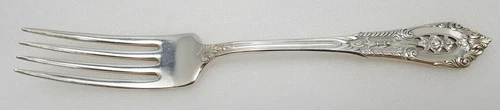 Genuine Wallace Sterling Silver Rose Point Dinner Fork 7" Inch Silverware