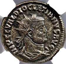 Diocletian Roman Empire AD 284-305 NGC AU Aurelianianus Soldier Spear Victory