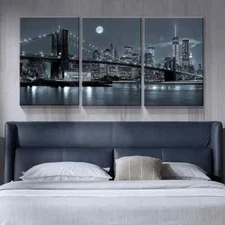 3pcs  Modern New York Cityscape Canvas Print Set Canvas Unframed